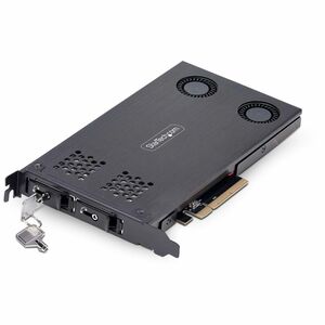 StarTech.com Dual-Bay M.2 NVMe SSD to PCIe x8 Removable Mobile Rack; Bifurcation Required; Tool-less Installation, PCIe Hot-Swap Drive Bay StarTech.com Dual-Bay M.2 NVMe SSD to PCIe x8 Removable Mobile Rack; Bifurcation Required; Tool-less Installation, PCIe Hot-Swap Drive Bay